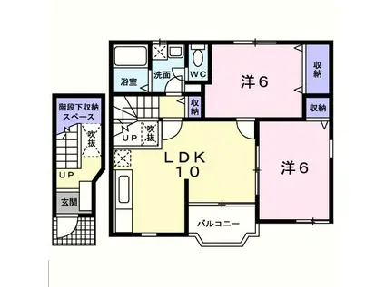 アデリーヌ(2LDK/2階)の間取り写真