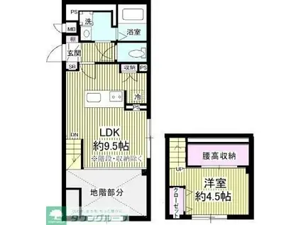 NOTICE椎名町(1LDK/B1階)の間取り写真