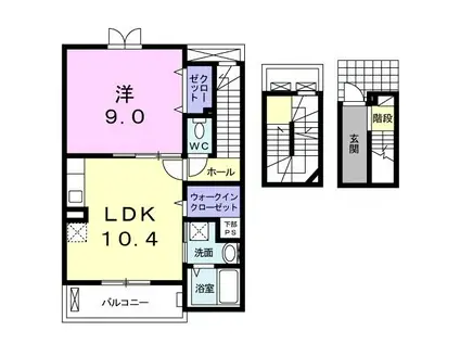 マーガレット23(1LDK/3階)の間取り写真