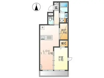 NIIルーチェ(1SLDK/2階)の間取り写真