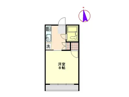 林泉寺コーポ(1K/2階)の間取り写真