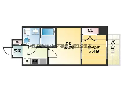 N°77HANATEN002(1DK/6階)の間取り写真