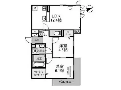 モン・ボヌール明石(2LDK/3階)の間取り写真