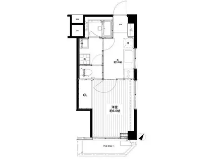 ラブリーコーポ三田(1K/3階)の間取り写真