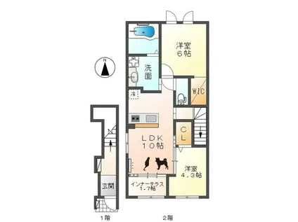 フランシーズ(2LDK/2階)の間取り写真