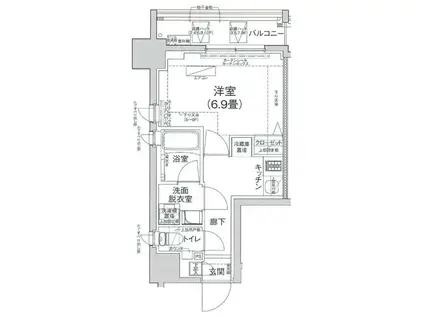 アイルプレミアム駒込(1K/6階)の間取り写真