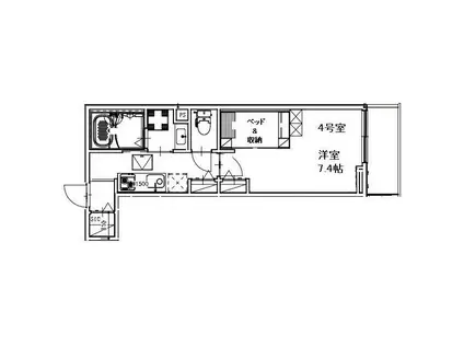 アクシーズ南浦和3丁目(1K/1階)の間取り写真