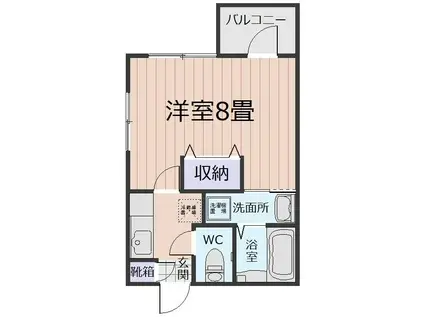 ティダ荒田(1K/2階)の間取り写真