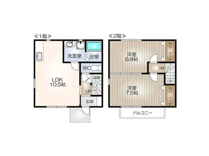 フォーリア(2LDK/1階)の間取り写真