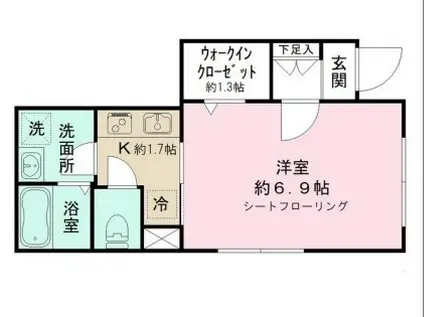 CASA Y(1K/1階)の間取り写真