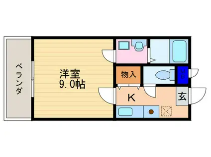 エテルノポッソ(1K/4階)の間取り写真