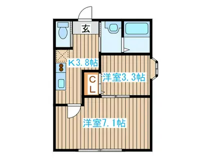 キャピタルサトウ(2K/1階)の間取り写真