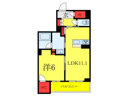JR京浜東北線 西川口駅 徒歩11分 3階建 新築(1LDK/2階)の間取り写真