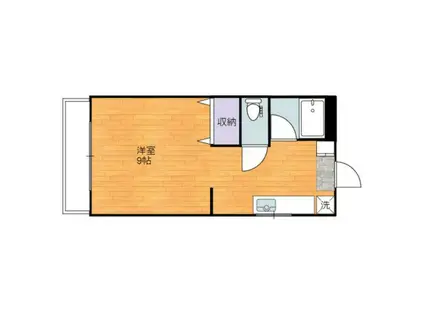 サテンドール(1K/2階)の間取り写真