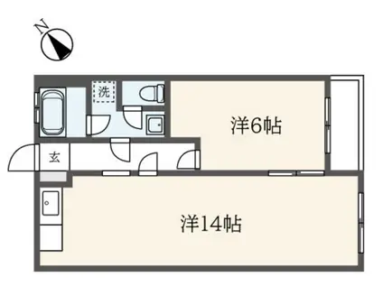 シャトー三輪(1LDK/2階)の間取り写真