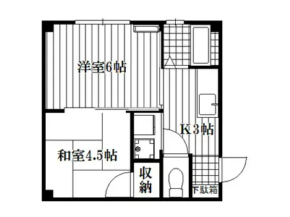 ネオセルコ西広島(2K/2階)の間取り写真