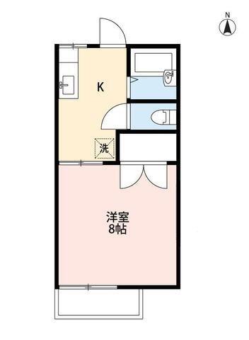 ベルテック21(1K/2階)の間取り写真