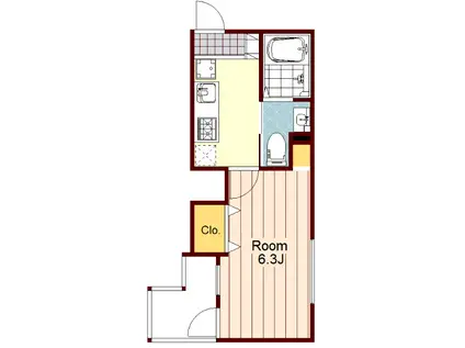 浅間町3丁目アパート(1K/1階)の間取り写真