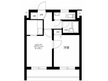 菱和パレス上目黒(1LDK/3階)の間取り写真