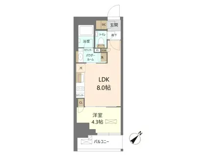 デュオステージ雪が谷大塚(1LDK/10階)の間取り写真