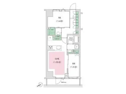 オープンレジデンシア葛西(1SLDK/4階)の間取り写真