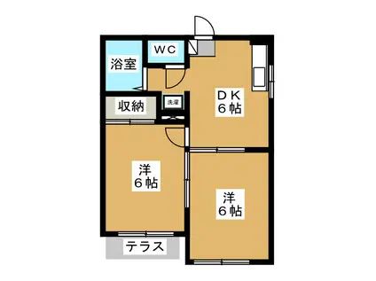 VILLA SHELLME(2DK/1階)の間取り写真