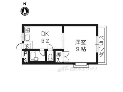 エスポワール田中2番館(1DK/3階)の間取り写真