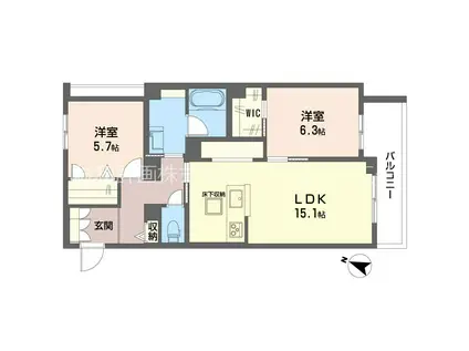 セントリビエ南平(2LDK/1階)の間取り写真