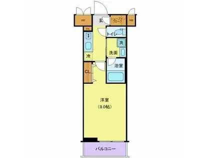 辰巳スカイガーデンテラス(1K/5階)の間取り写真