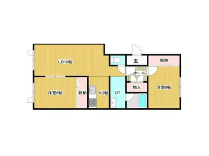 ハイツ楓(2LDK/2階)の間取り写真