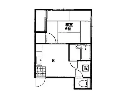 ナガタコーポ(1K/2階)の間取り写真