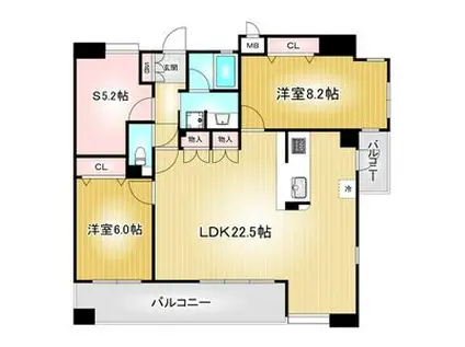 サンパーク鶴舞公園南(2LDK/2階)の間取り写真