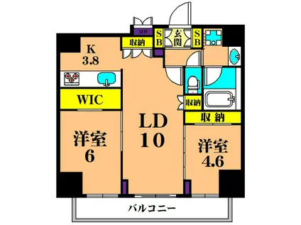 シーフォルム大井町II(2LDK/13階)の間取り写真