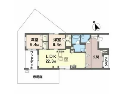 ビレッジズシャーメゾン(2LDK/1階)の間取り写真