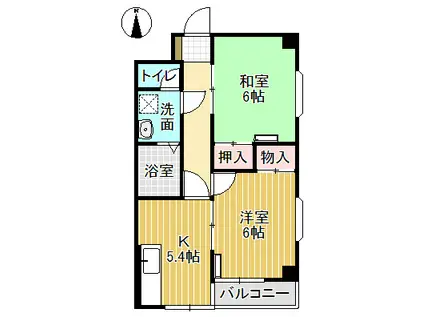 パレスドール砺波(2K/3階)の間取り写真