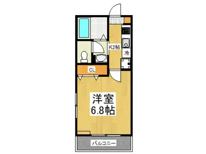 VILLAGE SHINO(1K/2階)の間取り写真