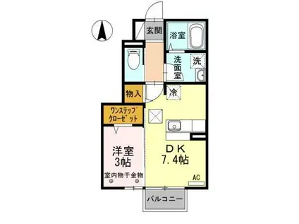 ボヌール(1DK/1階)の間取り写真