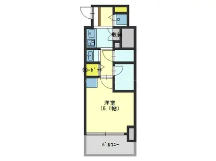 セイワパレス玉造(1K/12階)の間取り写真