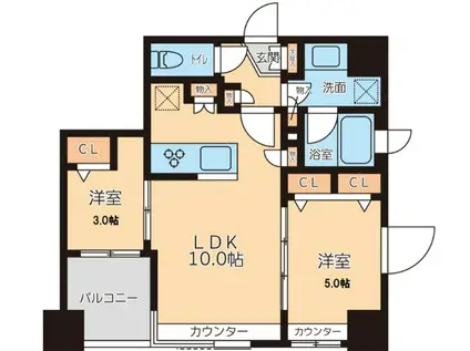 グランカーサ文京千石(2LDK/7階)の間取り写真