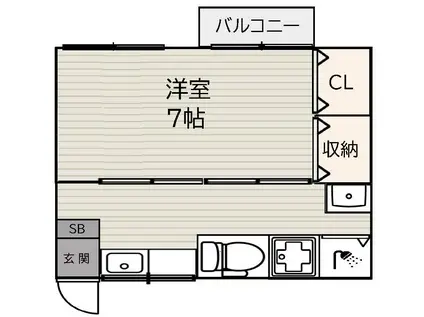 第1浅賀荘(1K/2階)の間取り写真