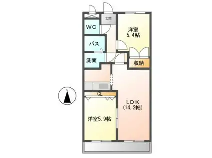 ドラウプニール(2LDK/2階)の間取り写真