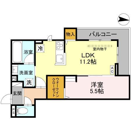 ドエル25(1LDK/2階)の間取り写真