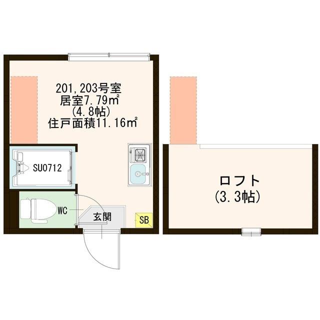 SUNNYPLACE(ワンルーム/2階)の間取り写真