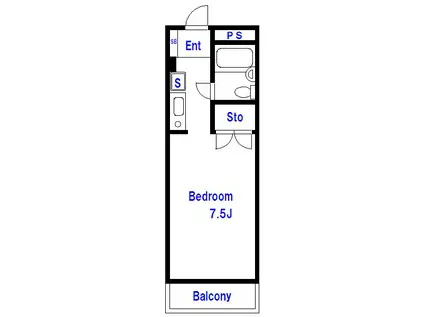 セシルコート(1K/2階)の間取り写真