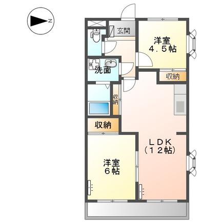 アメニティハウス(3DK/2階)の間取り写真