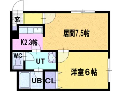 ネストコート(1LDK/3階)の間取り写真