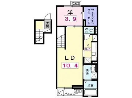 ヴォナール コート(1LDK/4階)の間取り写真