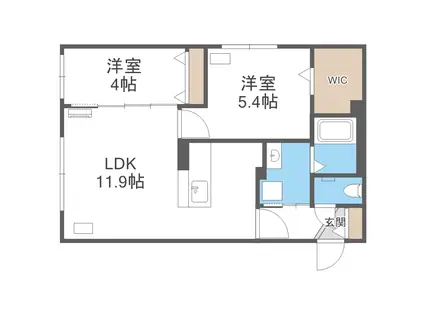 プレシャスコトニ(2LDK/1階)の間取り写真