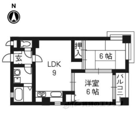 EXEⅡ(2LDK/3階)の間取り写真