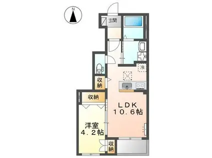 エルスウェア(1LDK/1階)の間取り写真